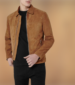 suede zip jacket