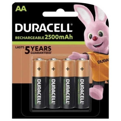 Piles rechargeables AA NiMH LR6 HR06 Duracell pile batterie lot 4 piles 2500 mAh