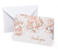 Value Pack Thank You Cards - 40 count - Rose Gold Foil Floral