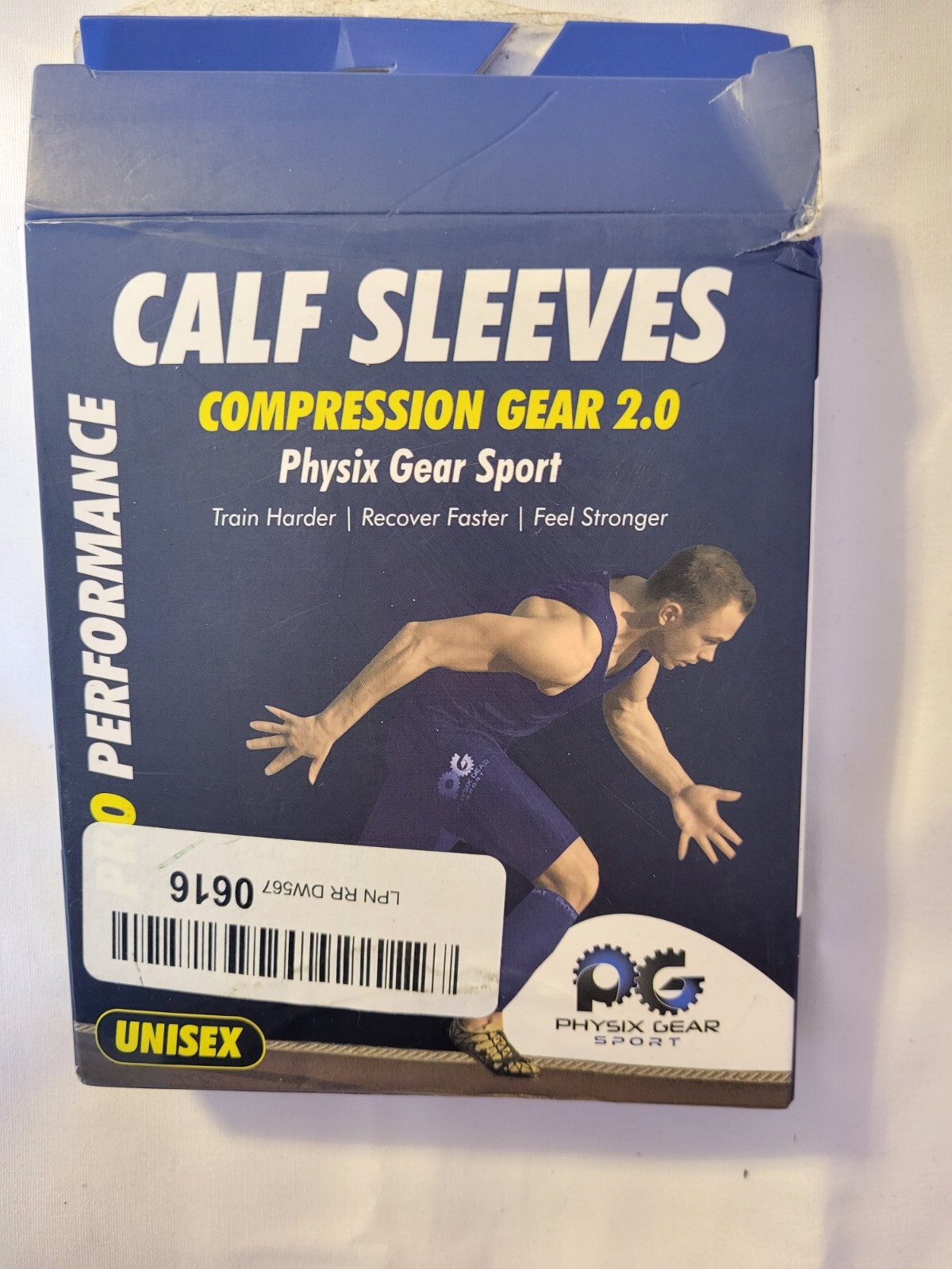 New Physix Gear Sport Compression Calf Sleeves Blue, L/XL (14" 19