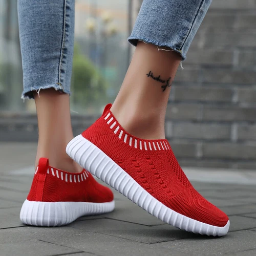 Women Fitness Walking Shoes Ladies Slip On Trainer Flat Casual Gym Sock SneakerT - Picture 11 of 24
