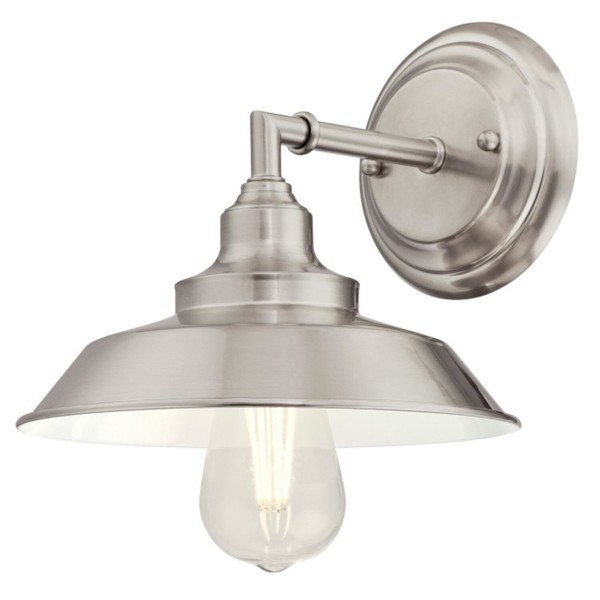 Vintage Wand Lampe Innenbereich Iron Hill Nickel GebüRstet FüR E27 Wohnzimmer-image