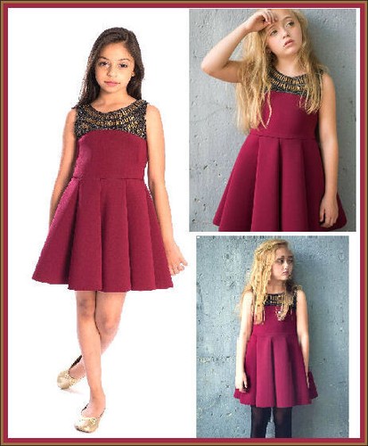 ❤️ $300 NEW Zoe Ltd Beaded Neckline Swing Tween Holiday Party Dress 10 lk 8 ❤️ - Picture 2 of 2