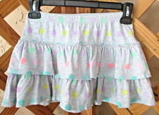 CIRCO SKIRT With SHORTS Tiered Gray Pastel Polka Dot Elastic Waist Girls 7-8