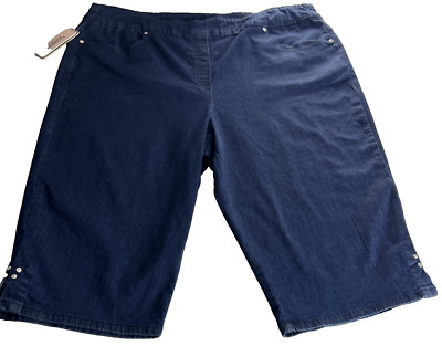 Allison Daley Womens Capri Pants 24W Skimmer Stretch Pull-On Dk. Indigo Blue F8