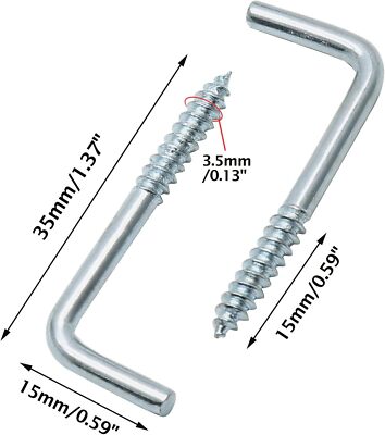 20 Pack L-Shaped Right Angle Screw Hooks - Heavy Duty Hanging Hooks For Home & Garden