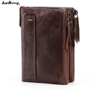 Men‘s Genuine Leather Cowhide Wallet Bifold Credit Card ID Holder Zipper Purse