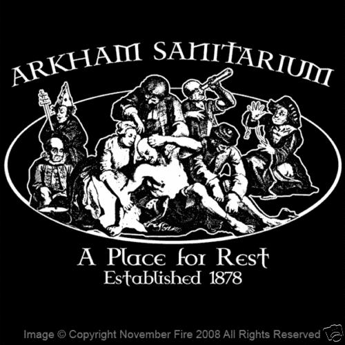 Arkham Sanitarium H P Lovecraft Asylum Cthulhu Mythos Miskatonic Shirt NFT467 - Picture 1 of 5