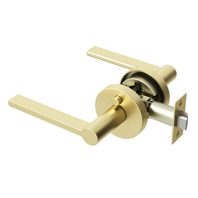 Okun Zen Privacy Door Handle, Brushed Champagne Gold Door Lever 1-Pack   P