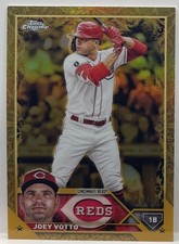 2023 Topps Chrome Gilded Gold Refractor #86 Joey Votto #79/99 Cincinnati Reds SP