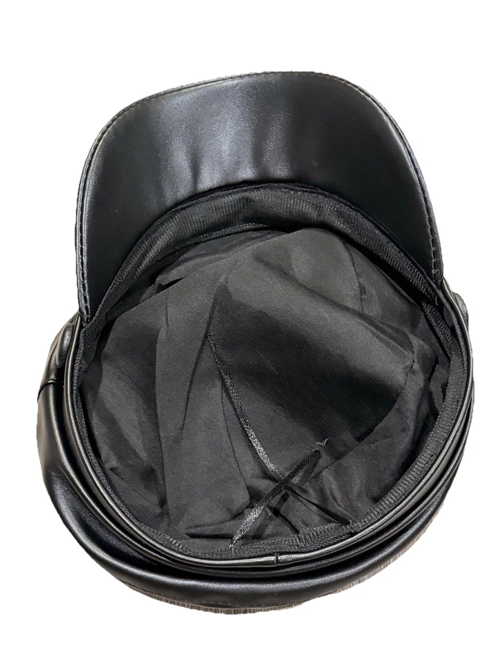 蒸汽朋克帽子女式或女孩皮革贝克男孩尖顶帽报童齿轮全新无标签 — 第 3/4 张图片