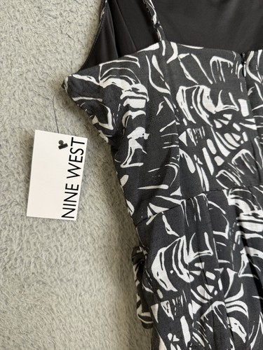 Nine West Dress Womens Medium Tropical Side Tie Mini Sleeveless NWT Rayon - Picture 4 of 14