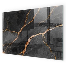 Glass Hearth Plate for Wood Stove Elegant Marble With Veins Square Rectangular