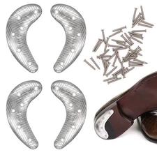Heel Plates 4 PCS Metal Shoes Heel Taps Tips Repair Pad with Nails