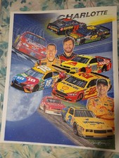 1/1 Original Sam Bass Hand Drawn Art 2017 Charlotte Bank Of America 500 Dale Jr