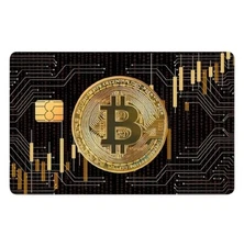 BITCOIN Crypto Coin Multi Gold Black Credit Debit Card Skin Sticker 1 PC