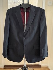 F&F Men’s Pure New Wool Blazer Suit Jacket Size 44 Black Smart Formal