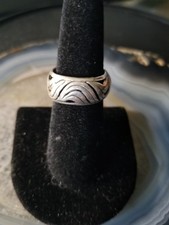 Artisan Sterling Silver Wide Filigree Band Ring Size 6