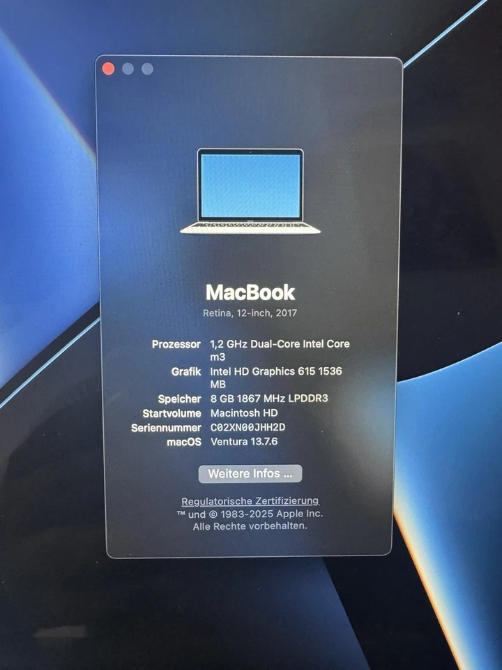 MacBook 12“, 2017, Core m3, 256GB, 8GB RAM, Silber - Bild 2 von 4