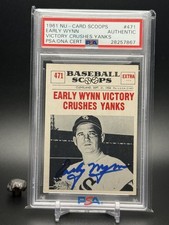 1961 Nu-Cards Baseball Scoops Early Wynn #471 PSA Authentic Auto