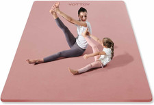Large Yoga Mat 75  52  1/2Inch Extra Wide TPE Exercise MatNon-Slip Workout