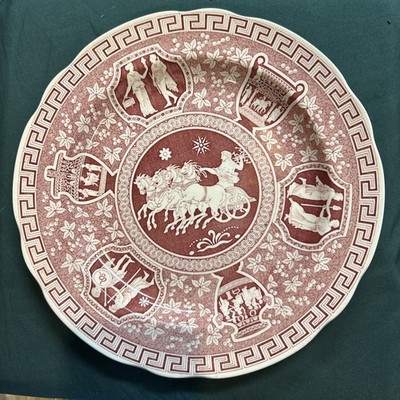 SPODE COPELAND GREEK RED Dinner Plate 10.5'' NEW NEVER USED made in England