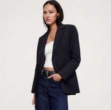Banana Republic Blazer Women s 8Tall Black Stretch Dual Vent Surgeon Cuff