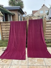 Vintage Cotton Velvet Long Dark Fuchsia Curtains 102” L X 46” W