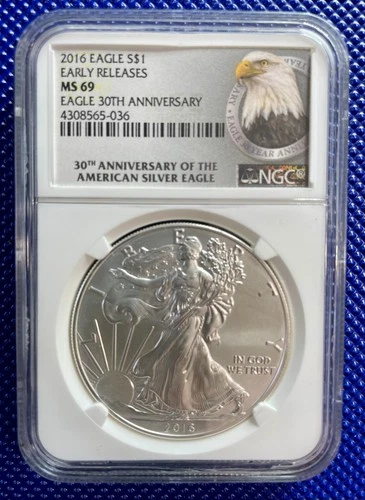 2016 ~ Silver Eagle S$1 ~ NGC MS69 ~ EARLY RELEASES ~ #4308565-036