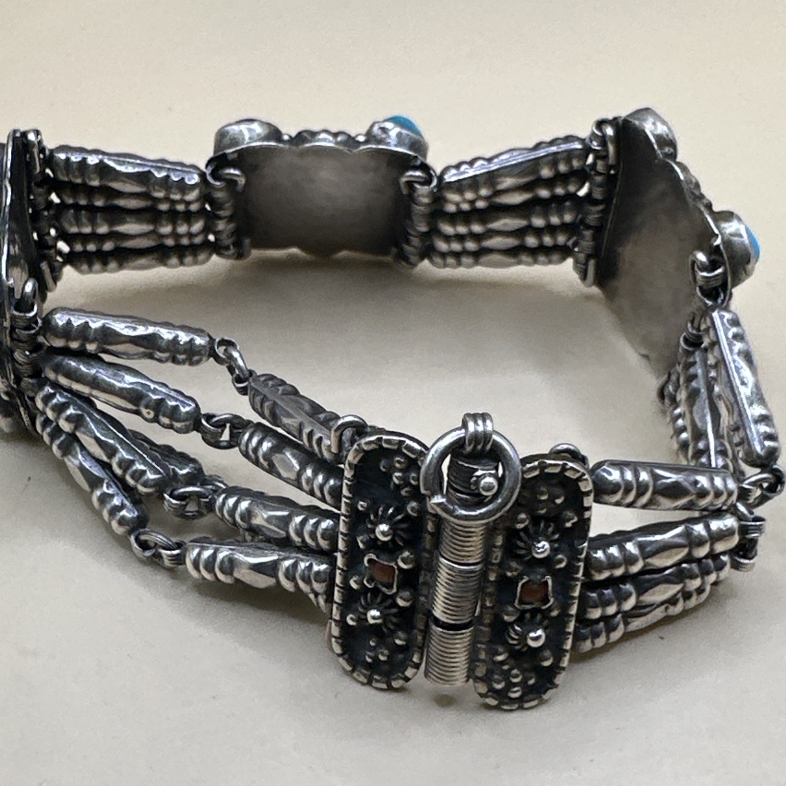 Assorted Gem Set Native American Design Sterling … - image 7