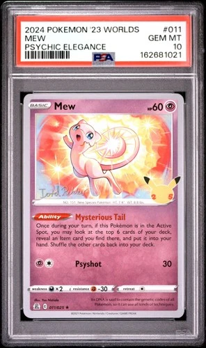 PSA 10 - Mew 011/025 25th Celebrations Worlds 2023 POP 21