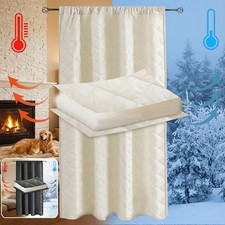 Heavy Duty Door Curtains Quilted Winter Warm Blackout Doorway Thermal Drapes UK