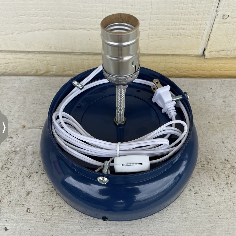 Heavy Lamp Base for Standard 6” Bottom Gas Pump Globe Blue New | eBay