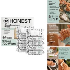 The Honest Company Pattern Play Baby Wipes Fragrance Free 720 Count 10 Packs