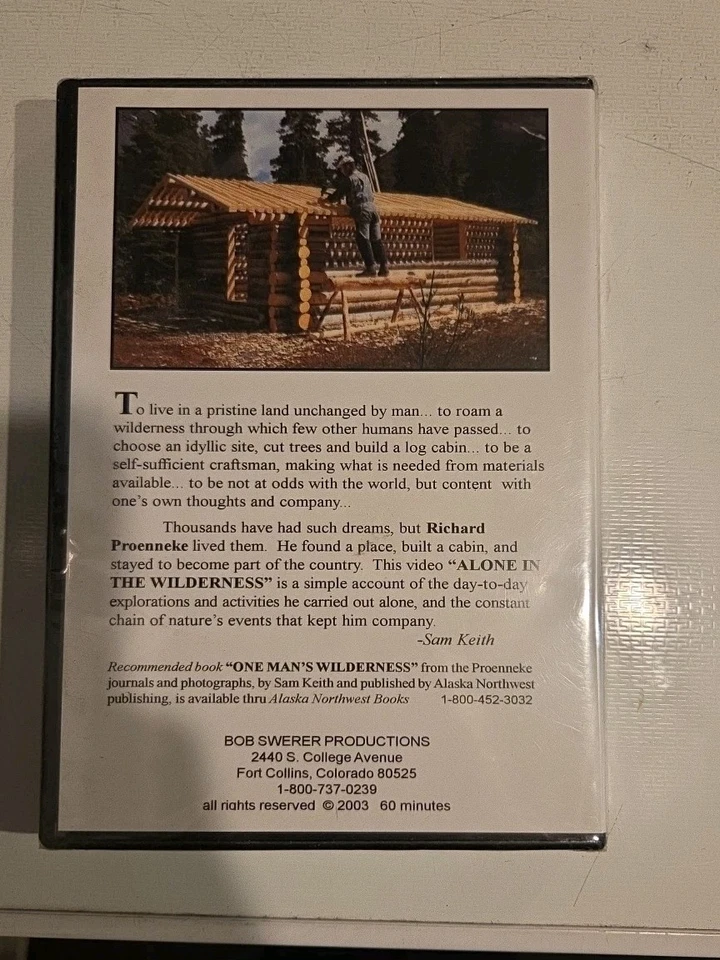 Alone in the Wilderness Bob Swerer Richard Dick Proenneke NIP - Image 3 of 4