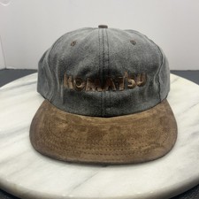 Komatsu Strapback Hat Suede Brown/Neutral Embroidered Logo Adjustable Vintage