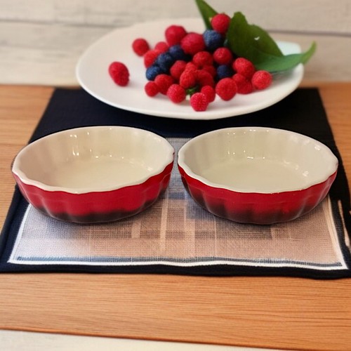 Red Rocqgroup Ramekin 2 ROCQ Parisian Ramekins Patisserie Quiche Tart Pie Baking Dish Set ...