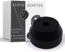 45 RPM Black Adapter Durable Solid Aluminum Center Adapter for 7 Inch Records Vi