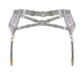 BORDELLE ALTA SUSPENDER GARTER BELT PLATINUM SZ LARGE LARGE FETISH NEW WITH TAGS