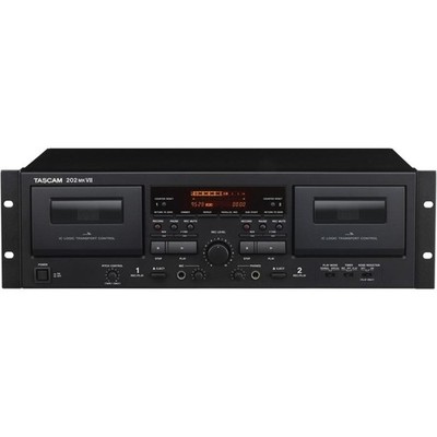 TASCAM 202MKVII Doppel Kassettendeck Dual Playback Aufnahme Mixing Schwarz Neu