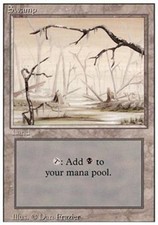 Swamp B - Heavy Play MTG Revised