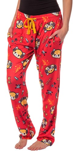 Aggretsuko Women's Pajama Pants Death Metal Rock Adult Lounge Sleep Bottoms
