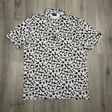 Bad Birdie Core Performance AOP Golf Polo Shirt Men XL Floral Performance