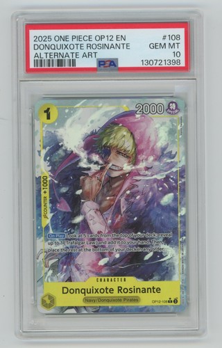 PSA 10 DONQUIXOTE ROSINANTE 2025 One Piece OP12 EN #108 Alternate Art SP