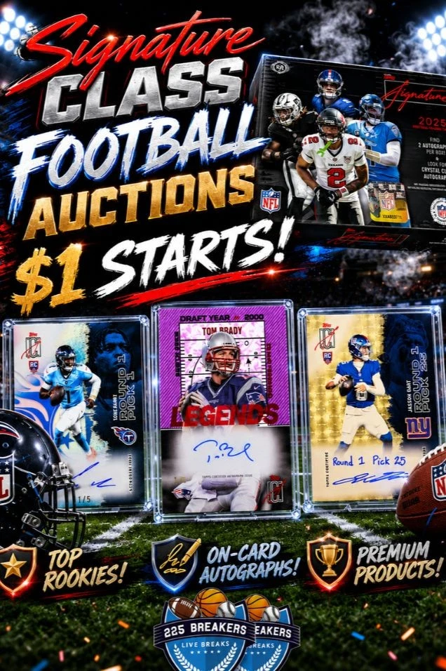 SIGNATURE CLASS FOOTBALL AUCTIONS $1