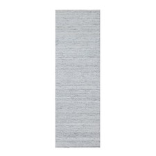 2'7"x8' Ice Gray Modern Striae Design Natural Wool Hand Loomed Runner Rug R90727