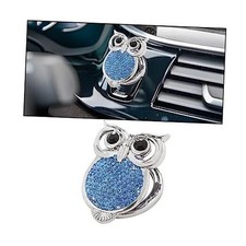 Bling Owl Crystal Car Engine lgnition Start Stop Button Cover, Light Blue
