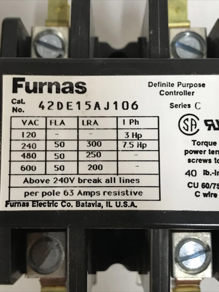 Furnas 42DE15AJ106 Definite Purpose Magnetic Contactor - Image 3 of 4