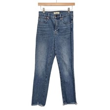 Madewell The Perfect Vintage Jean Womens Size 25 Blue High Rise Raw Hem