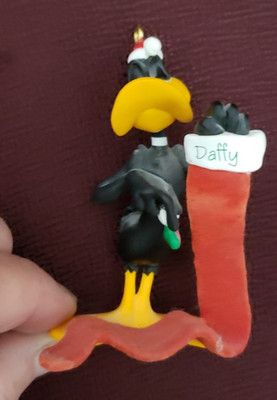 Daffy Duck Santa List Christmas Tree Ornament Warner Bros Vintage 2002